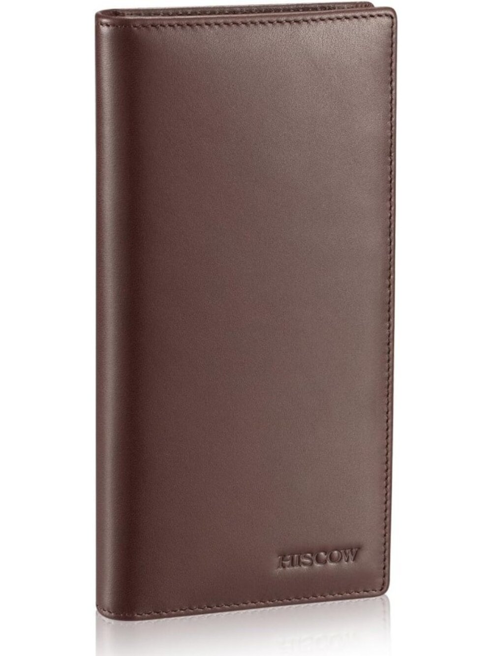 Men's Full Grain Leather Long Wallet - 15 Card Slots, Coffee Color, Stylish